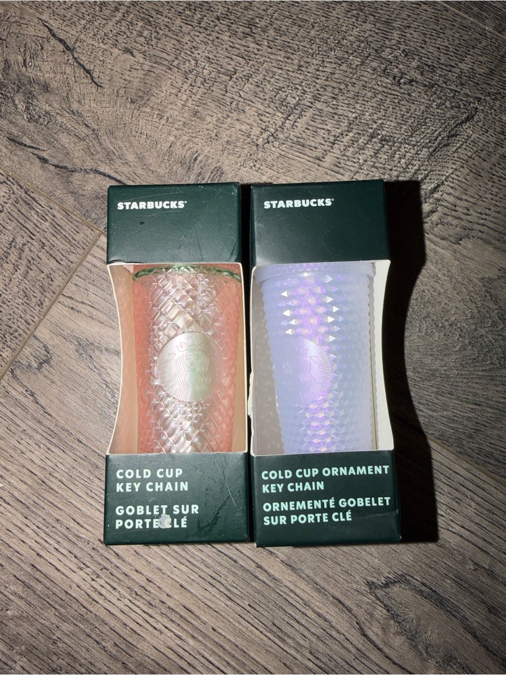Starbucks Cold Cup Key Chain Set - Pink & Pearlescent